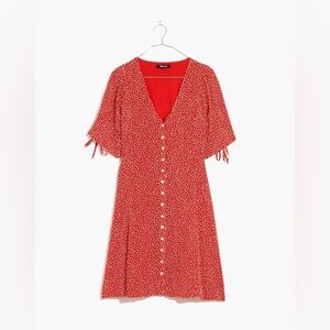 MADEWELL Silk Button-Front Mini Dress in Park Picnic  Size 0
